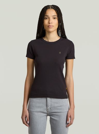 Rib Cap Sleeve T-Shirt